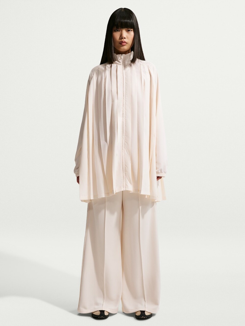 Oversized Pleated Mini Dress